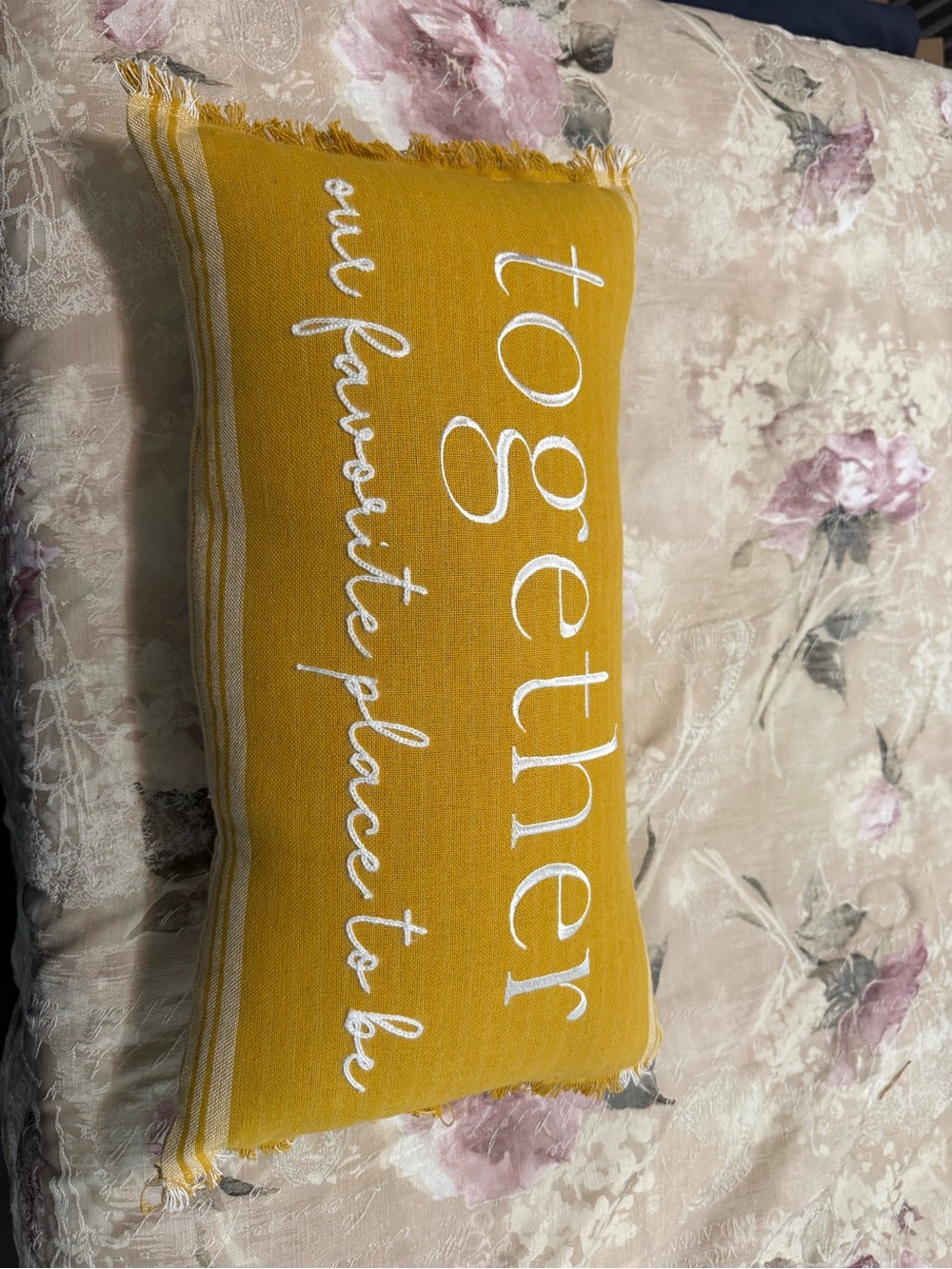 Mustard Yellow 'Together' Accent Pillow - Home Accents - Picture 2 of 4